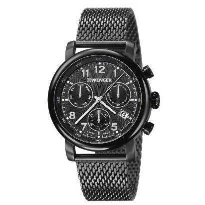 Image of Wenger Urban Classic Chrono IP sort stål Quartz med chrono Herre ur, model 01.1043.108